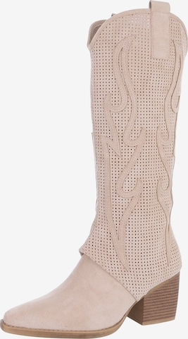 Ital-Design Stiefel in Beige: Vorderseite