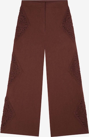 Scalpers Szeroka nogawka Spodnie w kolorze brązowy: przód