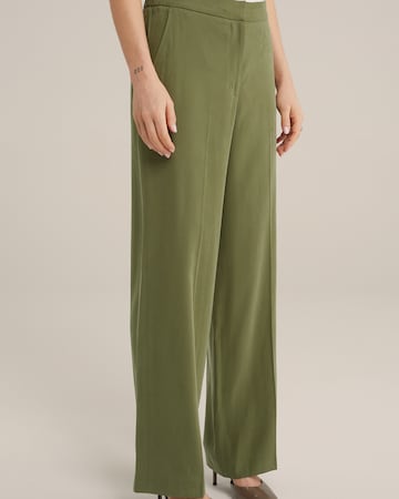 WE Fashion Wide leg Broek in Groen: voorkant