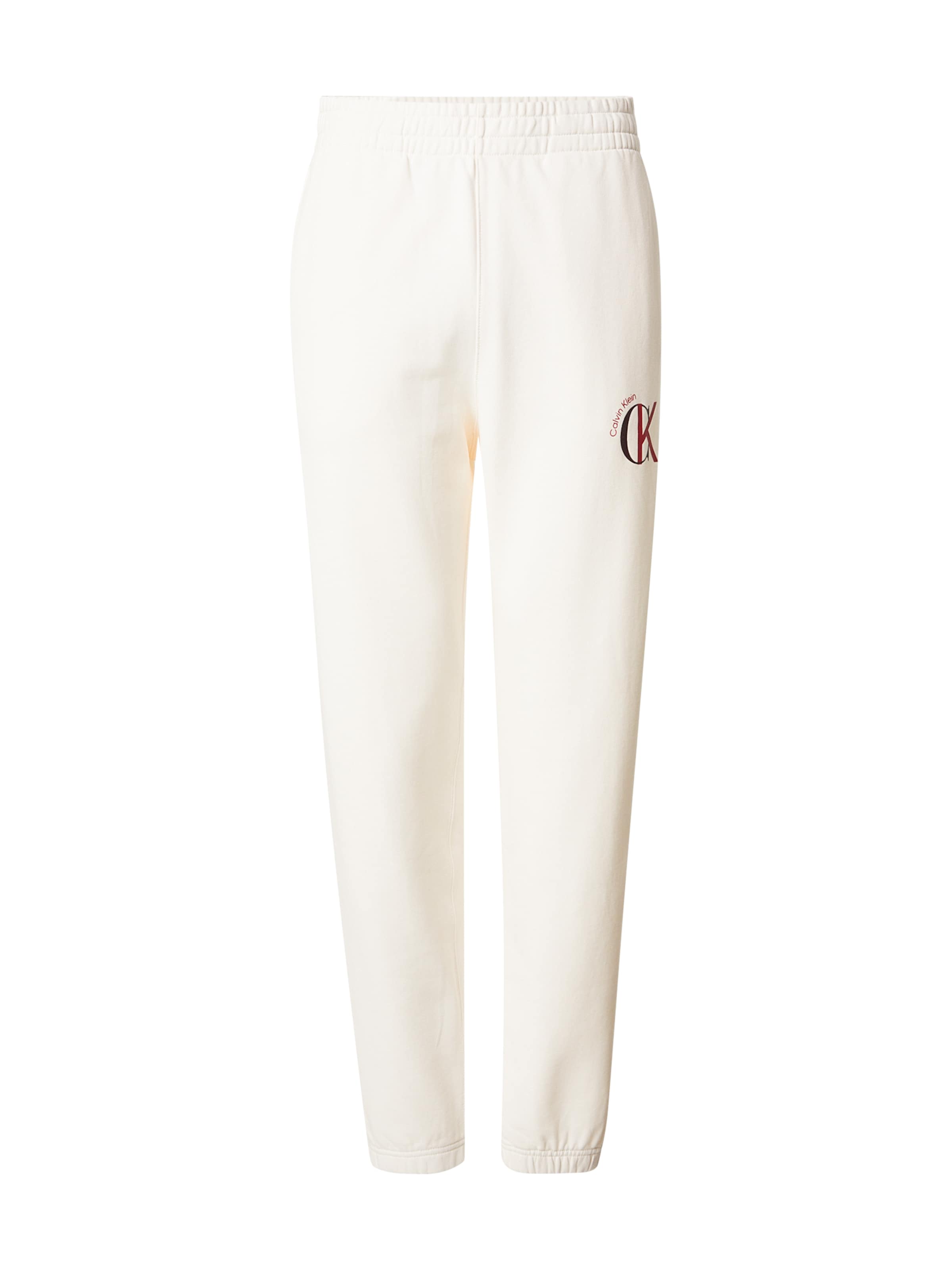 Calvin Klein JeansTapered Hlače - bijela boja: prednji dio