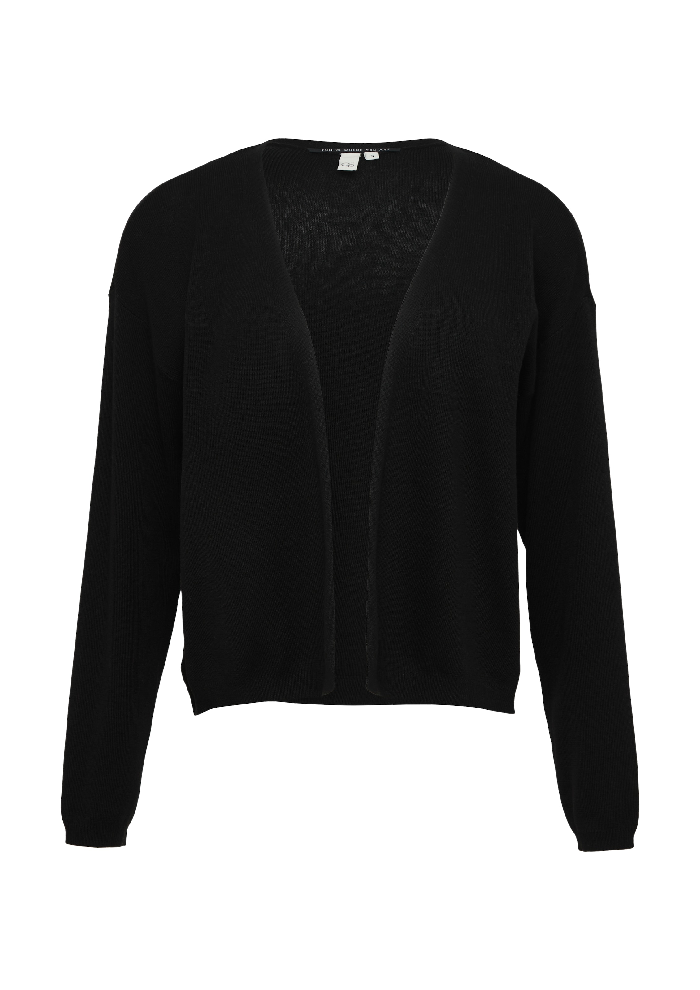 QS Gebreid vest in Zwart: voorkant