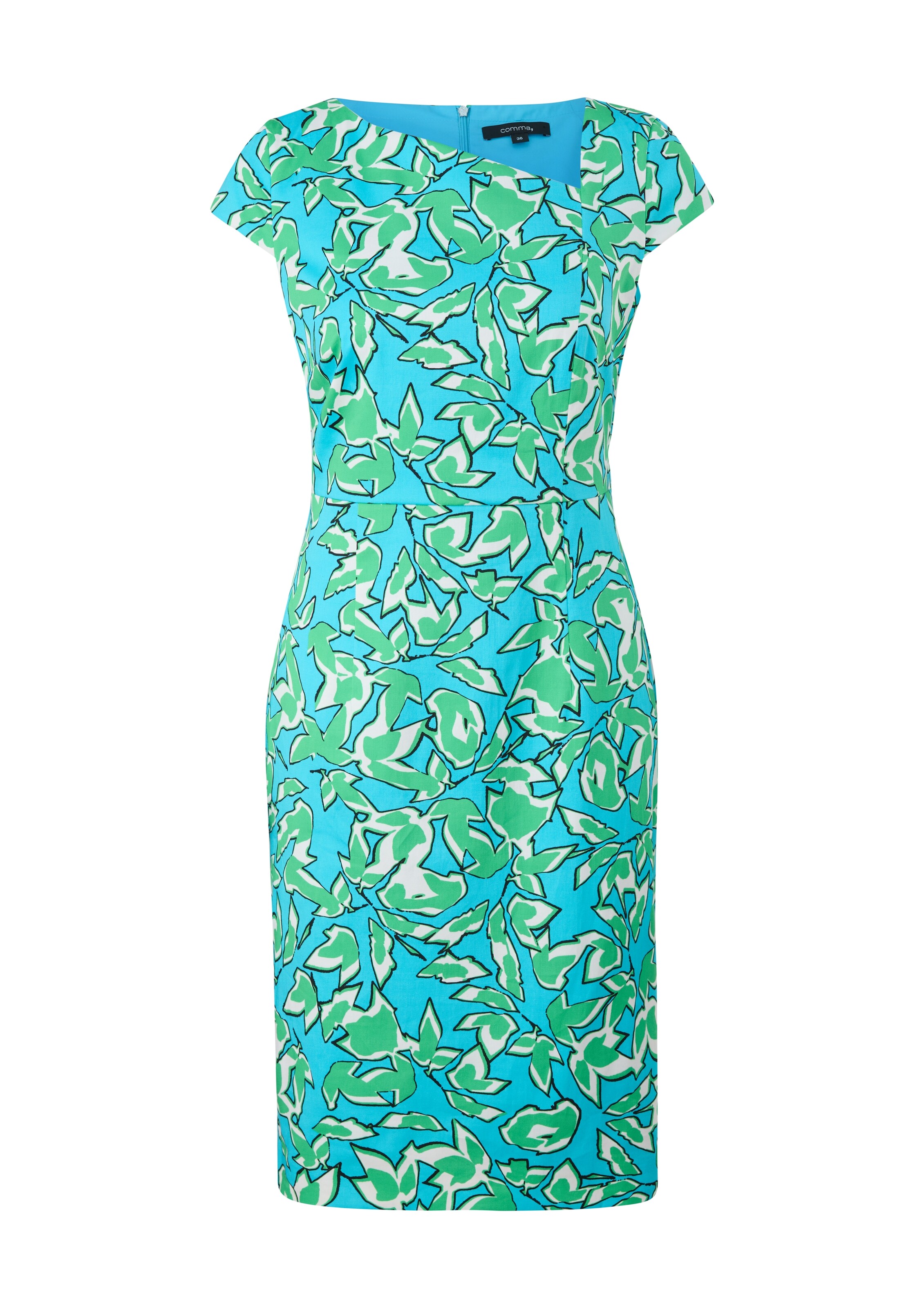 COMMA Jurk in Blauw: voorkant