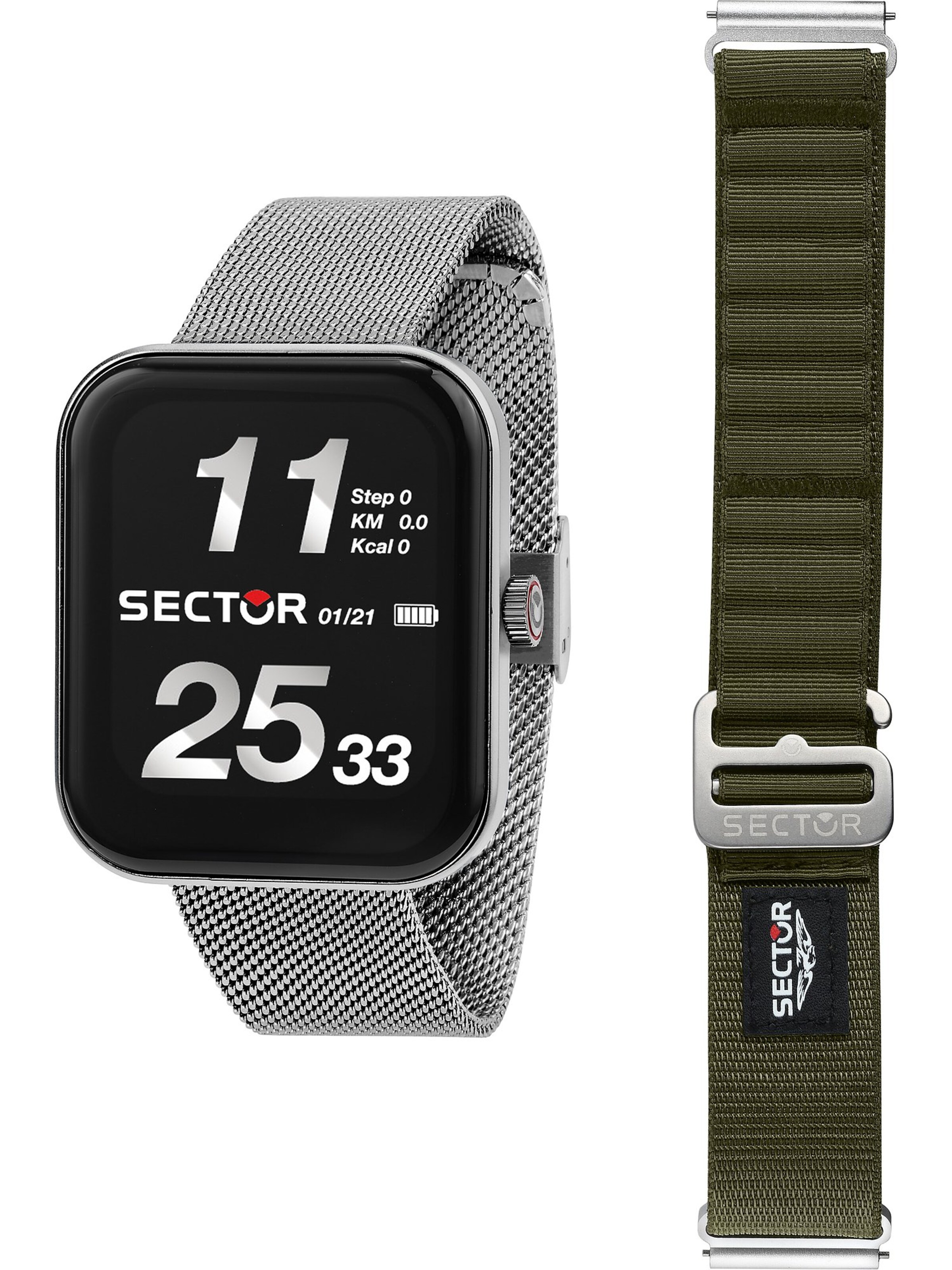 SECTOR Digitaluhr in Silber: Vorderseite