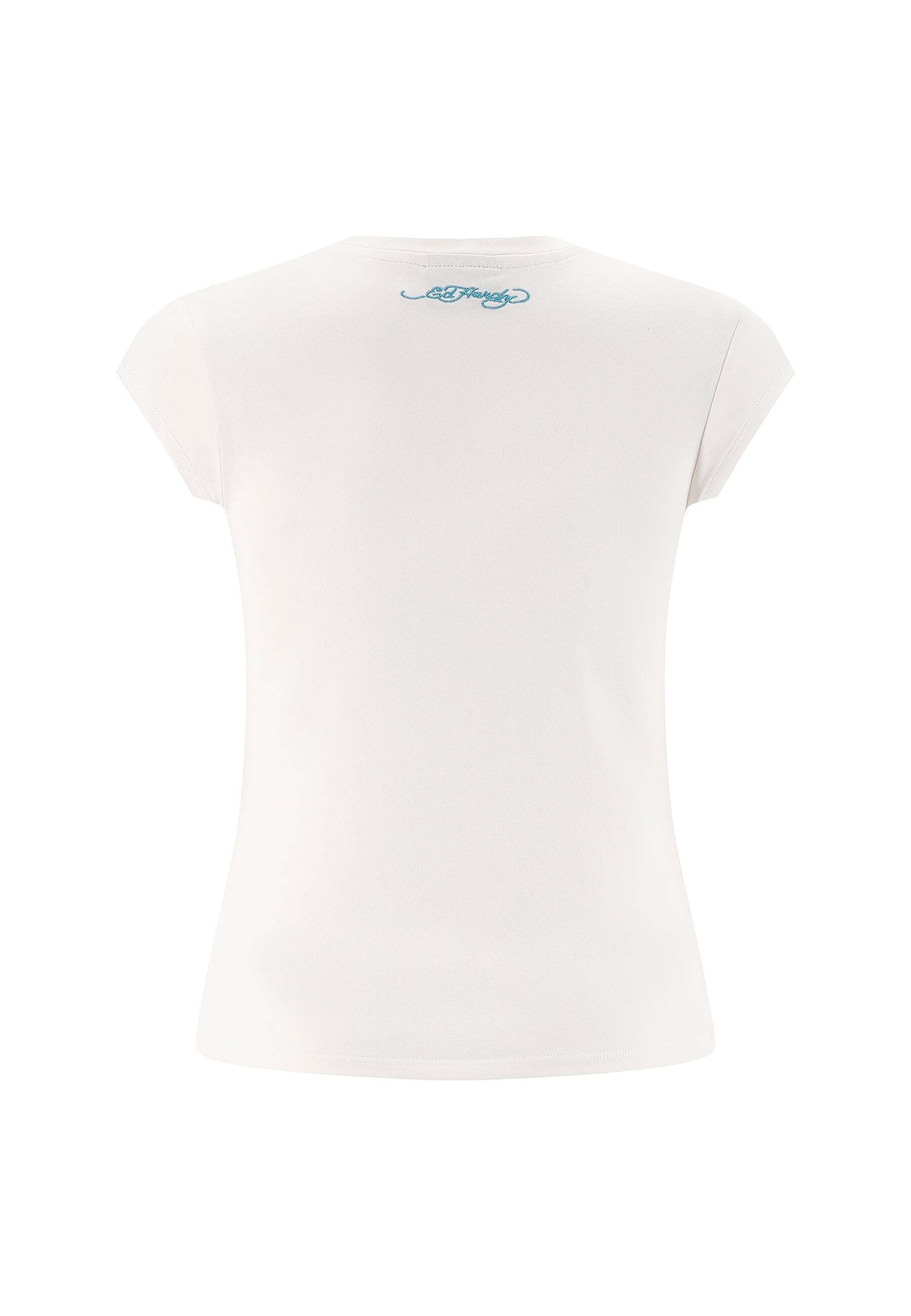 Ed Hardy T-Shirt 'Rawling Dragon' in Weiß