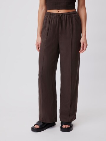 LeGer by Lena Gercke Wide leg Trousers with creases 'Linn' in Brown: front