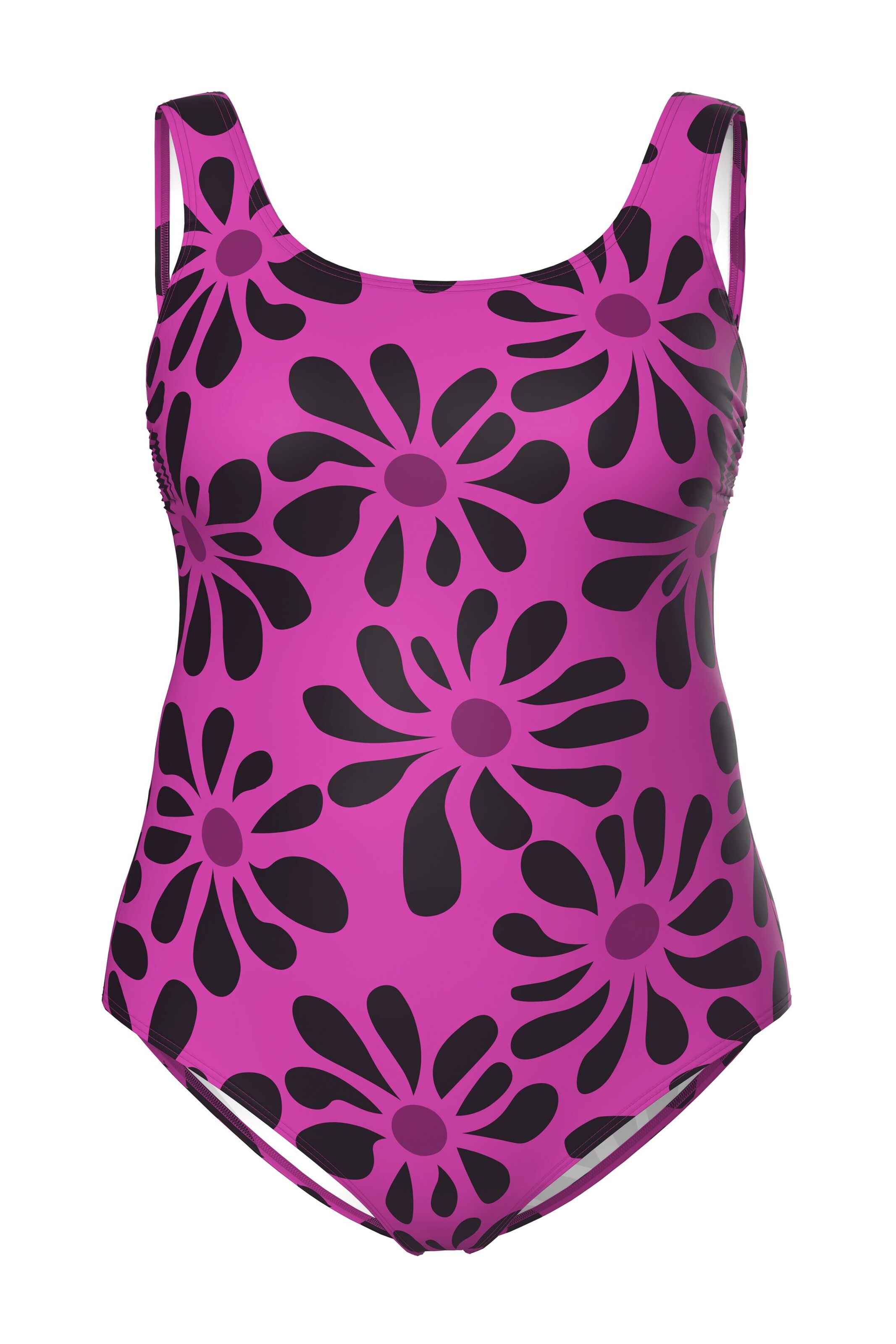 Ulla Popken Bustier Badeanzug in Pink: Vorderseite