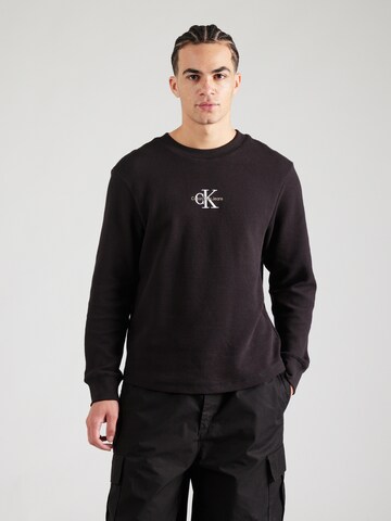 Calvin Klein Jeans Sweatshirt in Zwart: voorkant