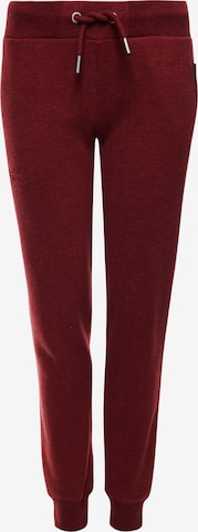 Superdry Tapered Broek in Rood: voorkant