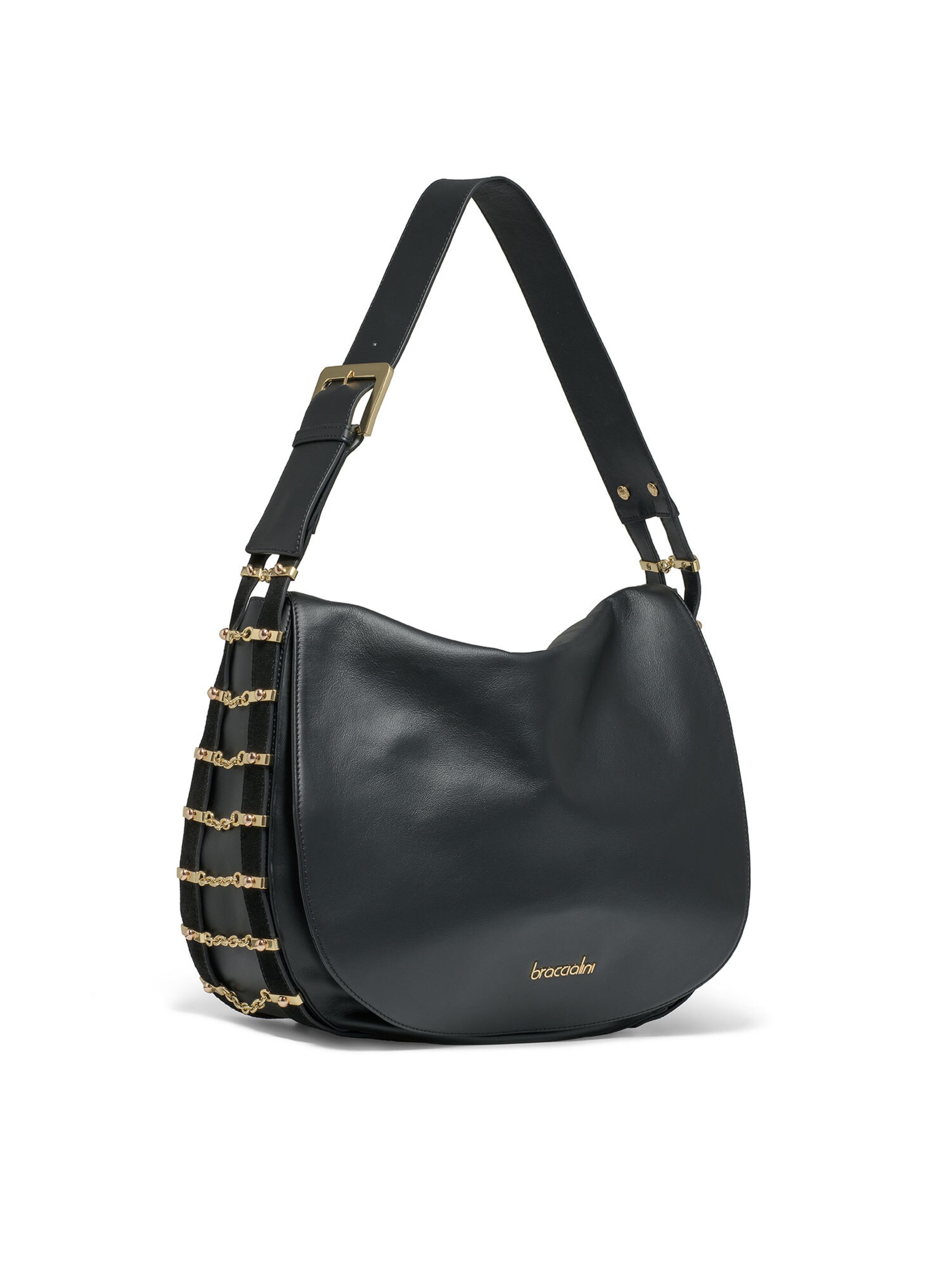 Borsa a spalla di Braccialini in nero: frontale