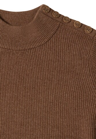 CECIL Pullover mit Struktur und Knopfdetail in Braun