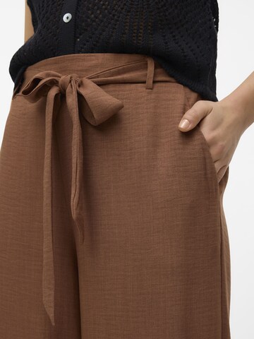 VERO MODA Wide leg Broek 'MELONY' in Bruin