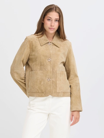 ICHI Between-Season Jacket 'LIVIA' in Beige: front