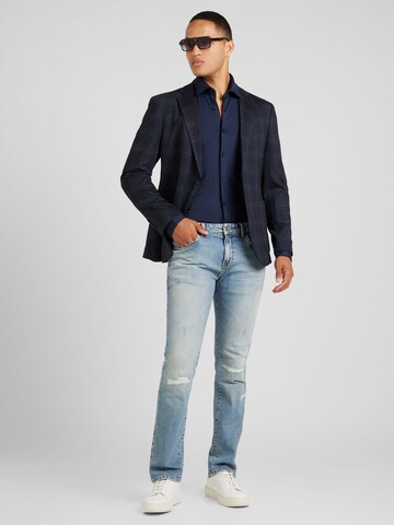 HUGO Slim fit Button Up Shirt 'Kenno' in Blue