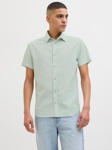 JACK & JONES Regular fit Button Up Shirt 'JJESummer' in Green: front