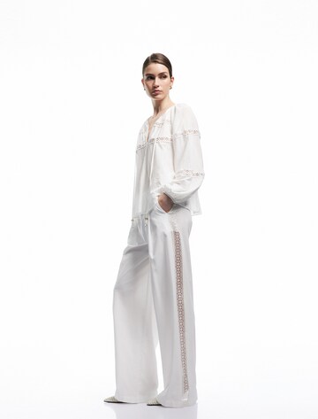 Koton Wide leg Pleat-front trousers in White