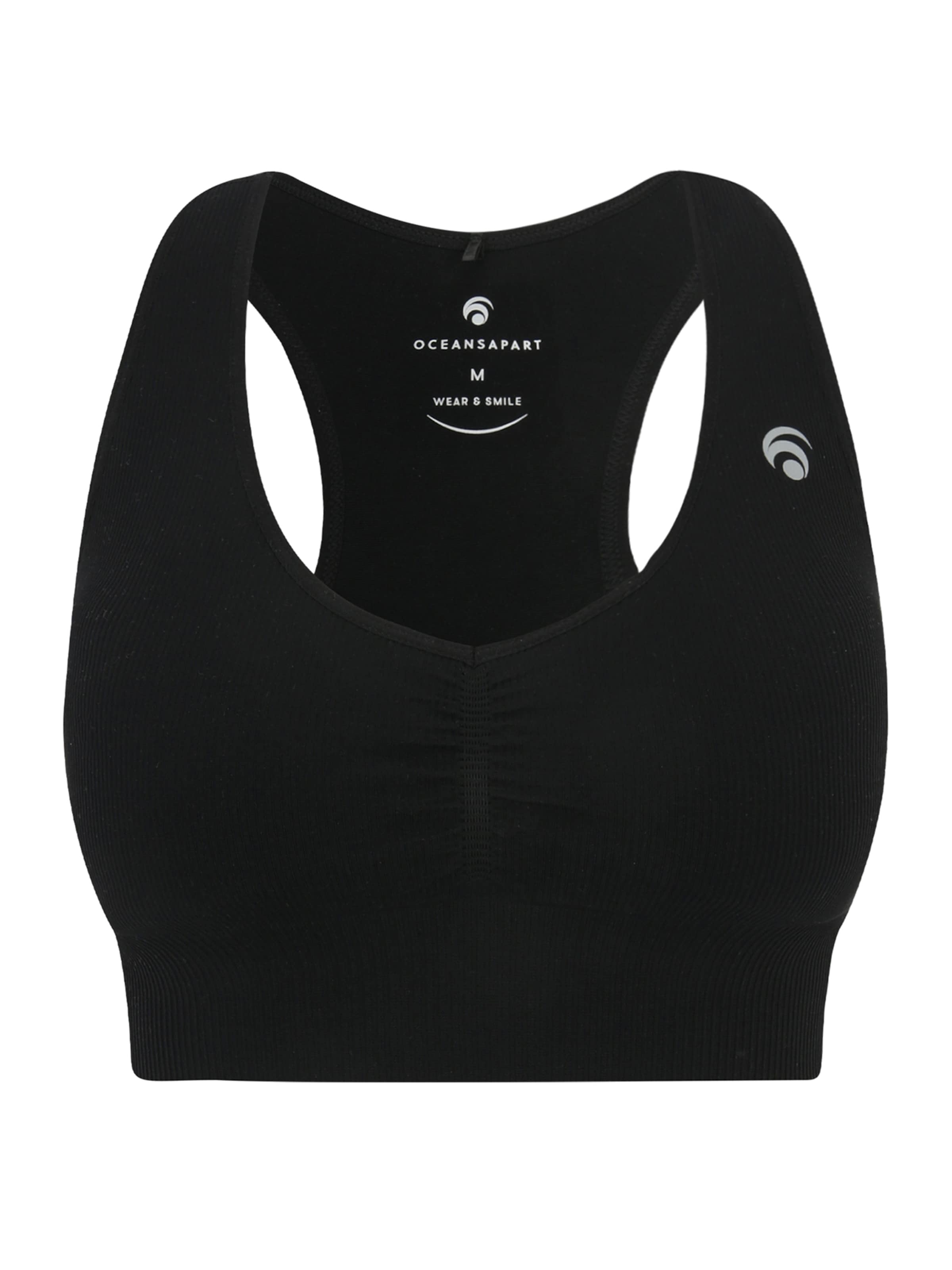 OCEANSAPART Korzetová Sportovní podprsenka 'Venice' – černá: přední strana