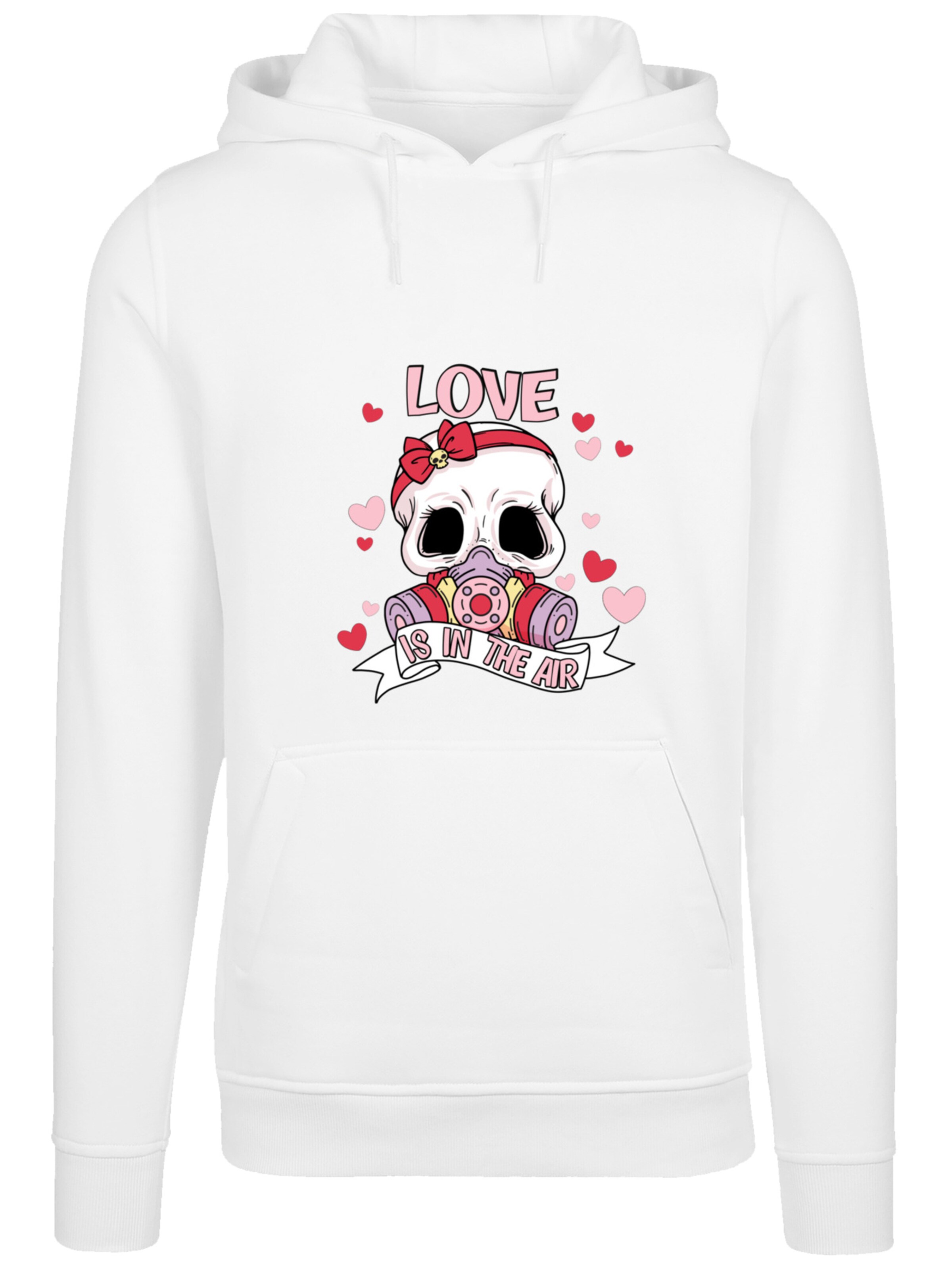 F4NT4STIC Sweatshirt 'Anti Valentinstag Love Is In The Air' in Weiß: Vorderseite