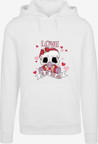 Pull-over 'Anti Valentinstag Love Is In The Air' F4NT4STIC en blanc : devant