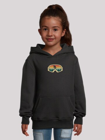 Sweat-shirt 'Retro Skibrille Wintersport' F4NT4STIC en noir : devant