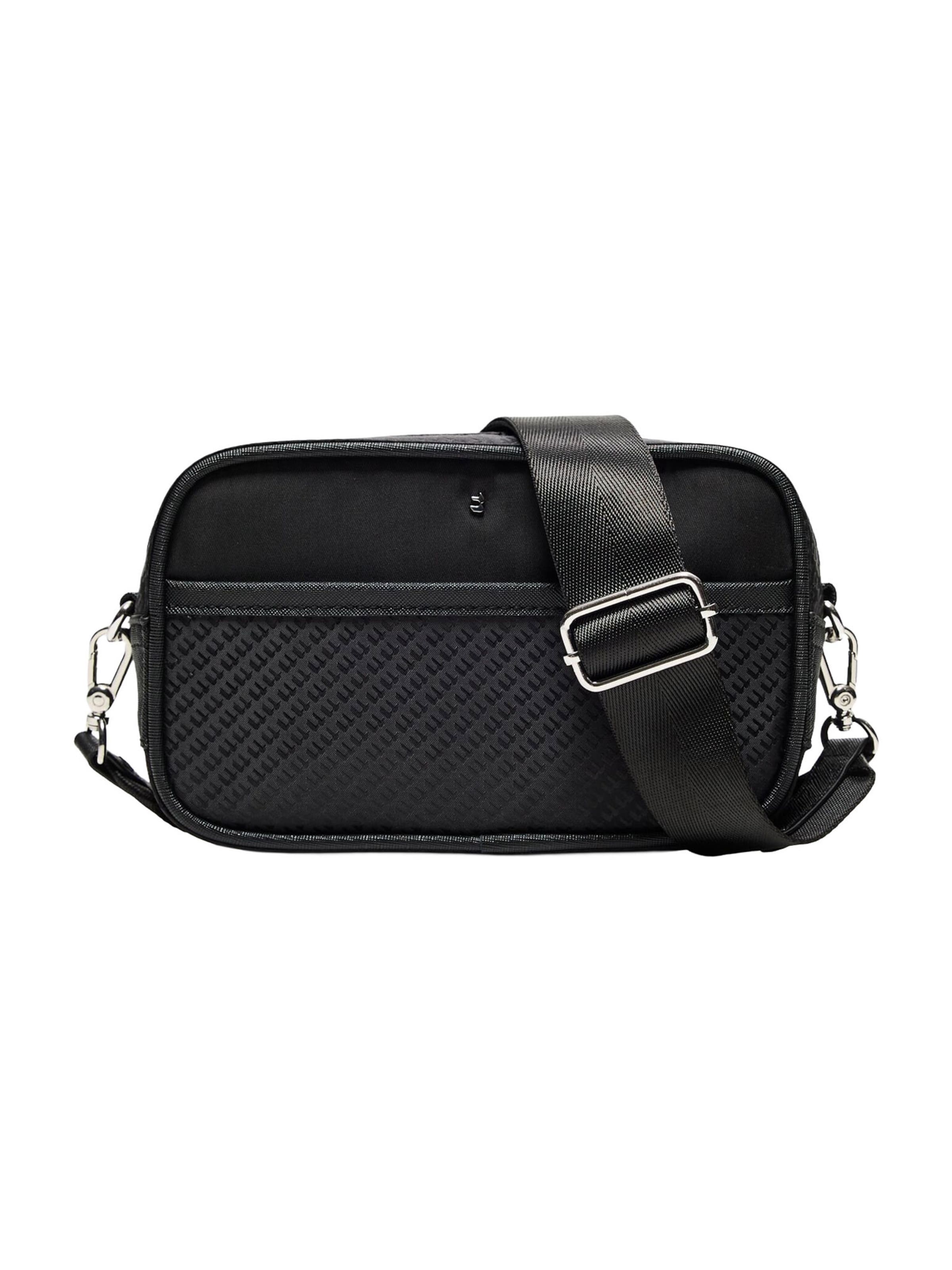 Geantă de umăr de la Bershka pe negru: față