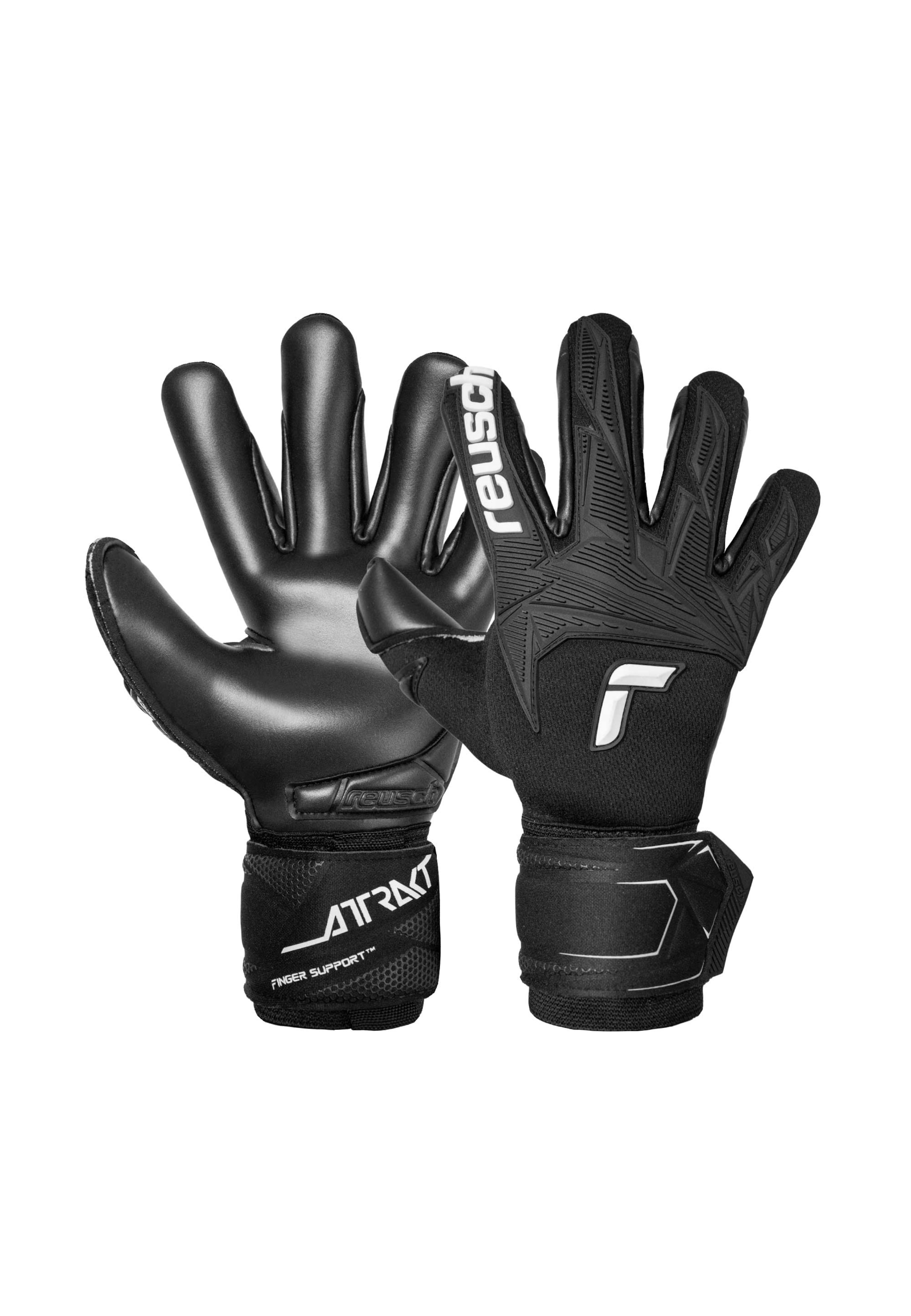 REUSCH Sporthandschoenen 'Attrakt Freegel Infinity Finger Support' in de kleur Zwart, Productweergave