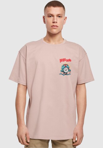 Merchcode T-Shirt 'Alarm Clock Comic' in Pink: Vorderseite