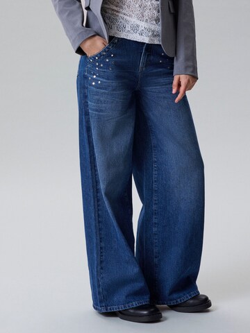 LMTD Wide leg Jeans in Blauw: voorkant