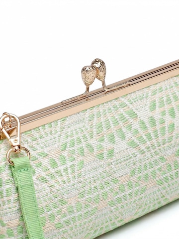 Borsa a mano 'Borsa a mano Kassandra Orlanda Plus - Chiusura fibbia, tessuto jacquard geometrico' di Kassandra in verde