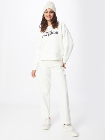 TOM TAILOR DENIM Sweatshirt in White