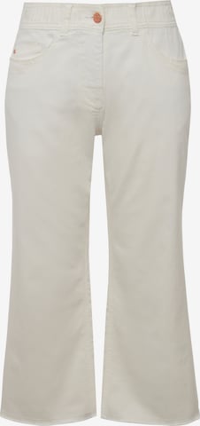 Ulla Popken Wide leg Jeans in Wit: voorkant