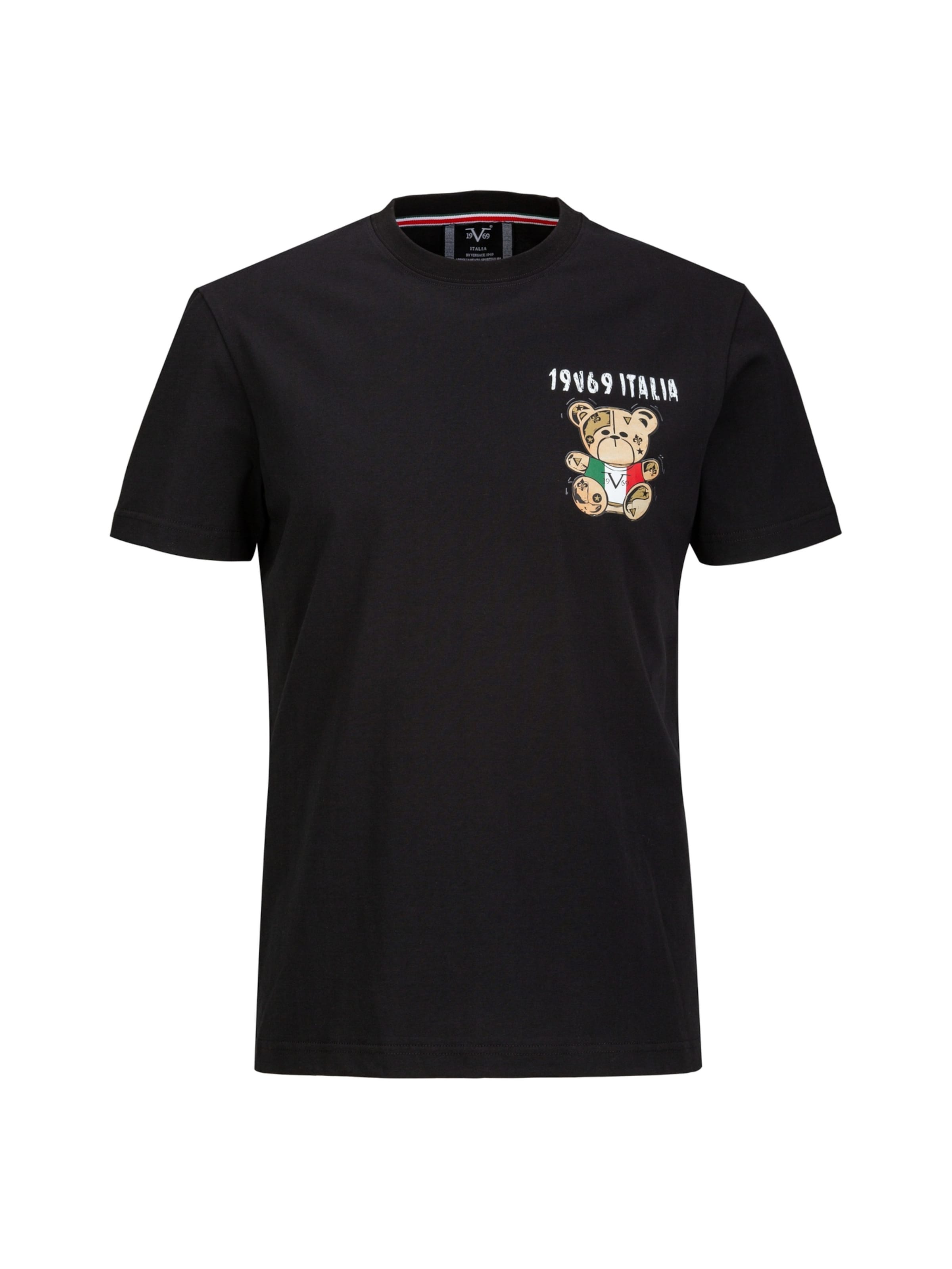19V69 ITALIA T-Shirt 'Rafael Italian Teddy' in Schwarz: Vorderseite