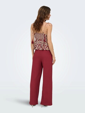 Wide Leg Pantalon 'ONLERIKKA' ONLY en rouge