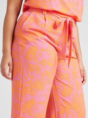 ONLY Carmakoma Wide leg Trousers 'LUX' in Pink