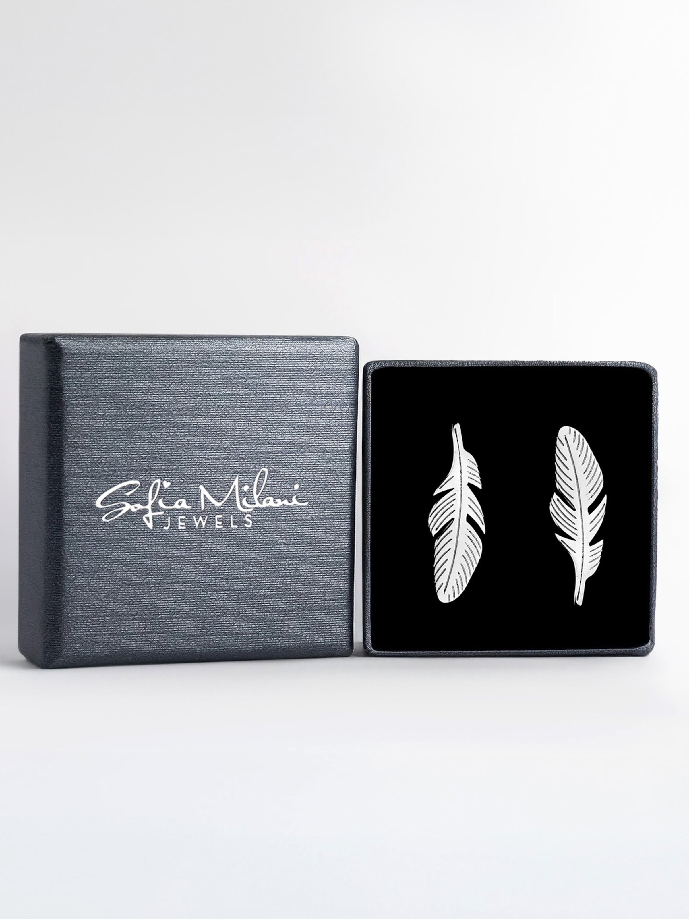 Sofia Milani Ohrringe 'Feather'‌‌‌‌‌‌ in Silber