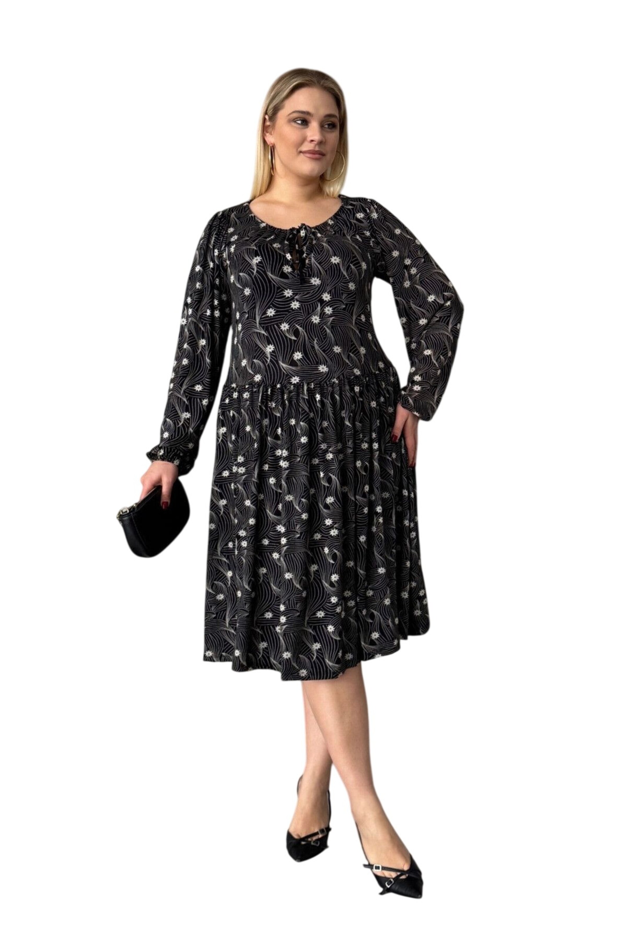 Stil Diva Kleid in Schwarz: Vorderseite