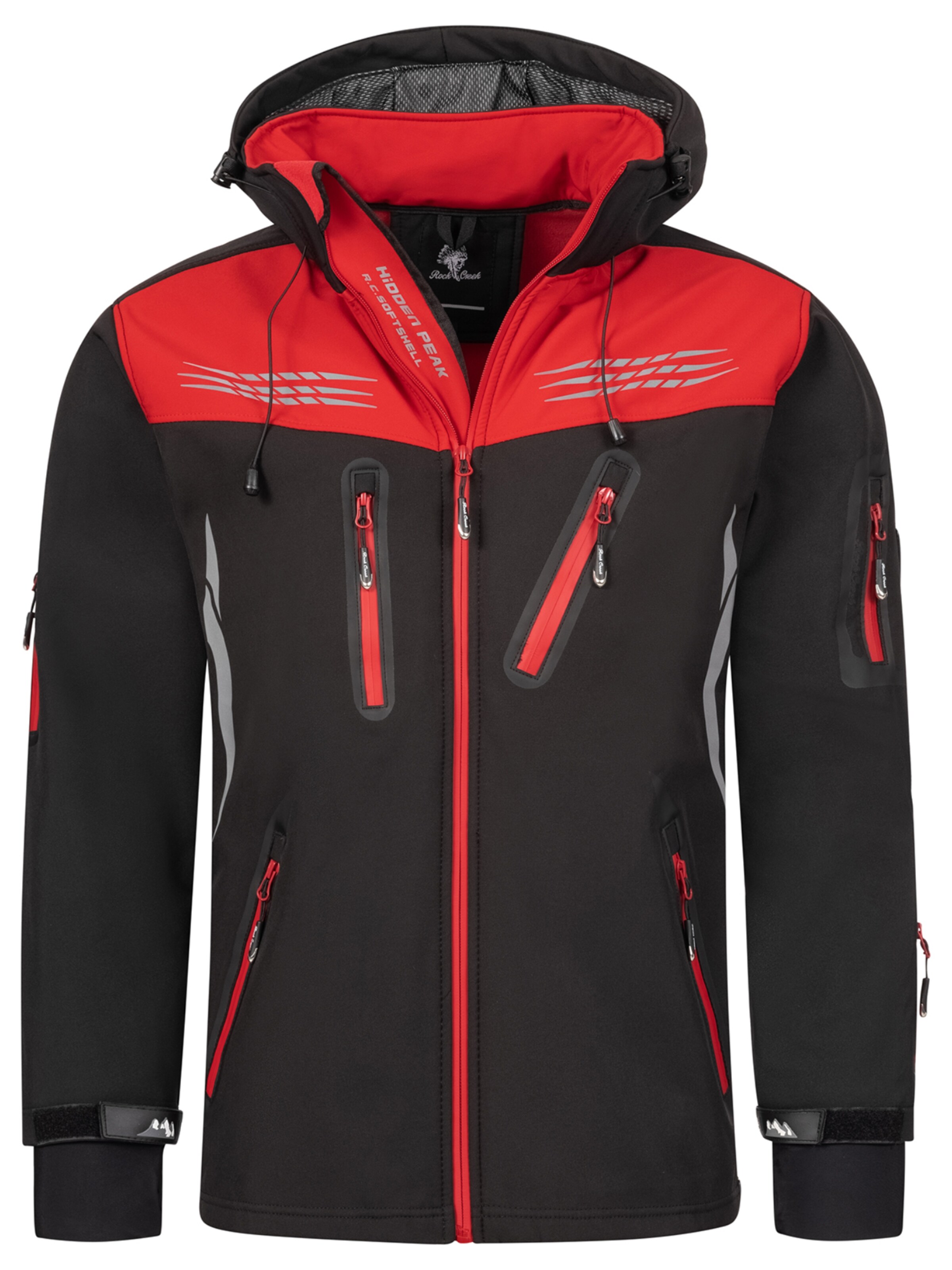 Rock Creek Outdoorjacke in Schwarz: Vorderseite
