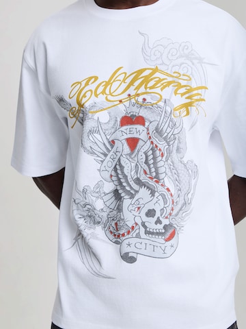 Ed Hardy Koszulka 'Storming New York' w kolorze biały