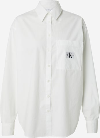 Calvin Klein Jeans Blouse in Wit: voorkant