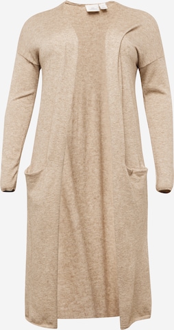 Cardigan 'NEW ESLY' ONLY Carmakoma en beige : devant