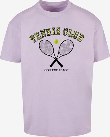 Merchcode Shirt 'Tennis Club' in Lila: voorkant