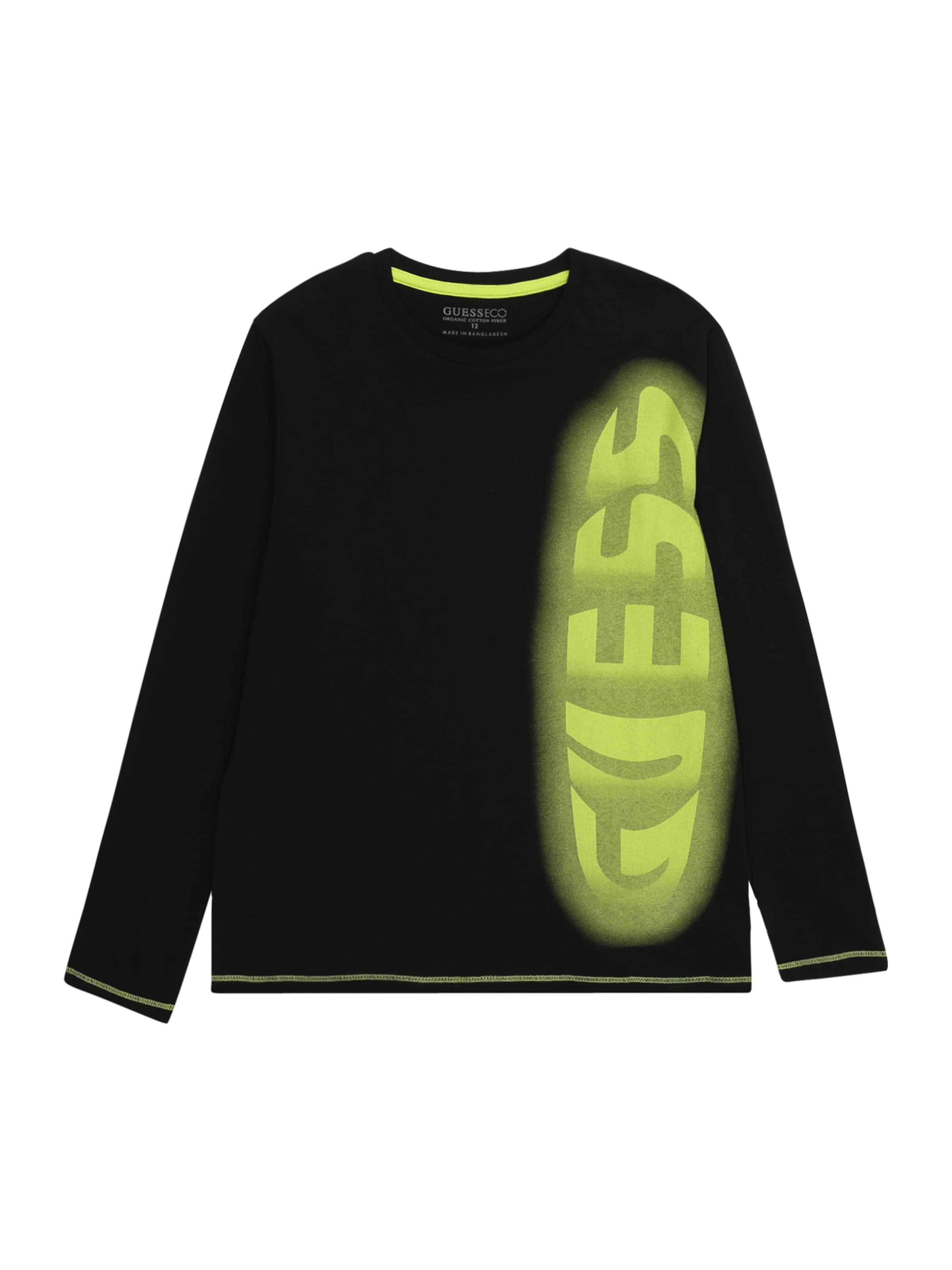 GUESS - Camiseta en negro: frente