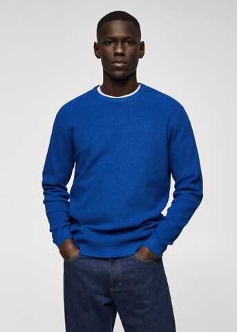 MANGO MAN Sweater 'antigua' in Blue: front