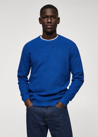 MANGO MAN Pullover 'antigua' in Blau: predná strana