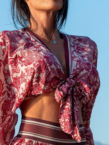 JIORO Kimono 'ASIA BORDEAUX' in Red