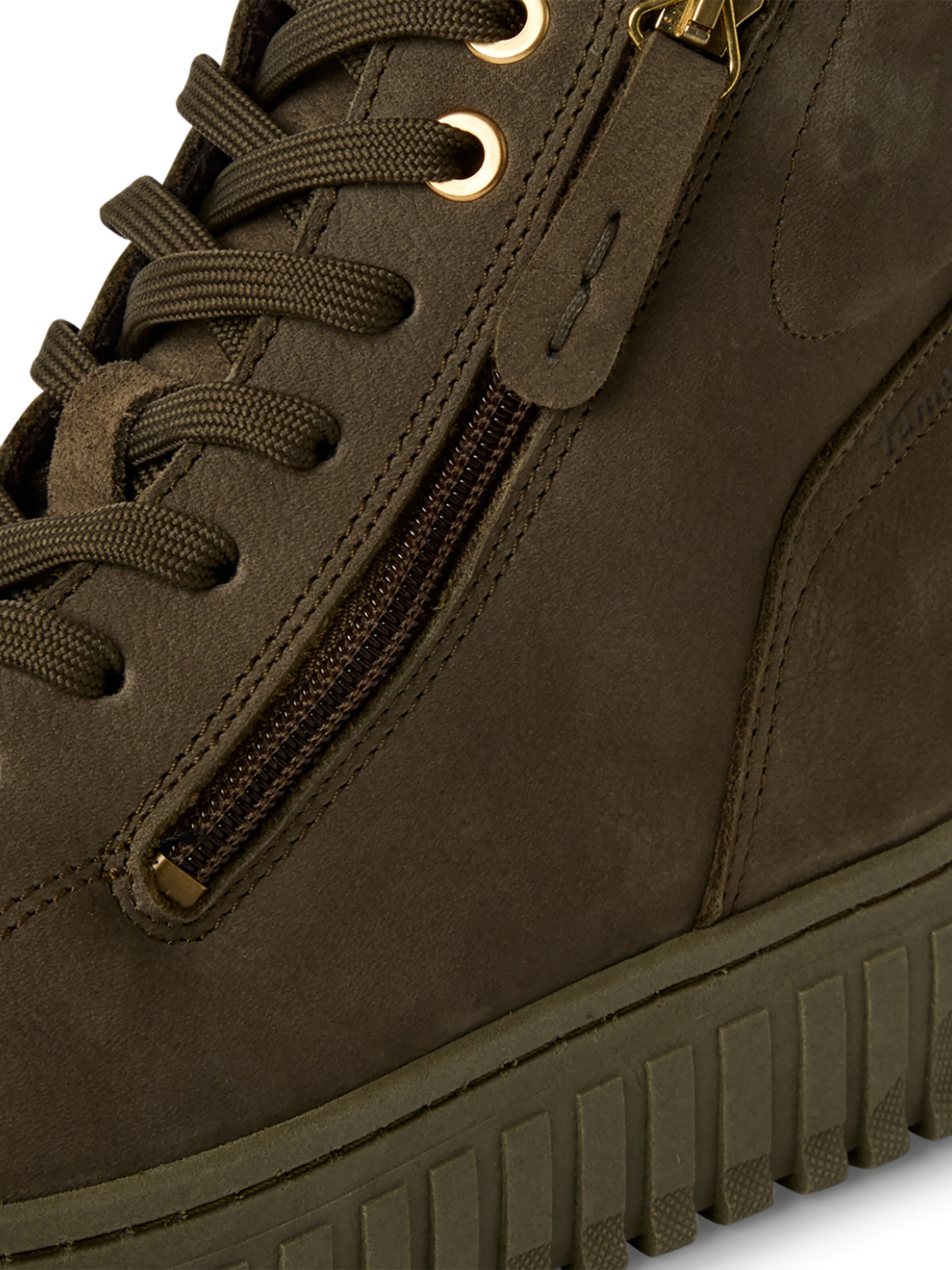 Tamaris Lace-Up Ankle Boots in Green