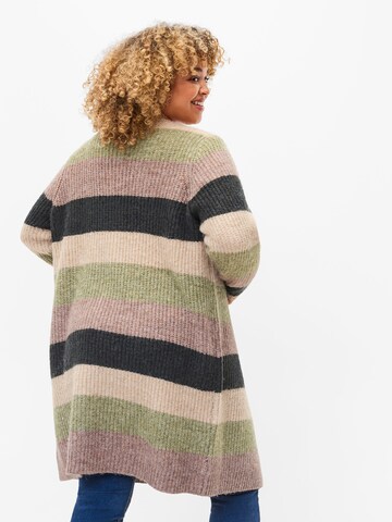 Zizzi Knit Cardigan 'MFOREST' in Green