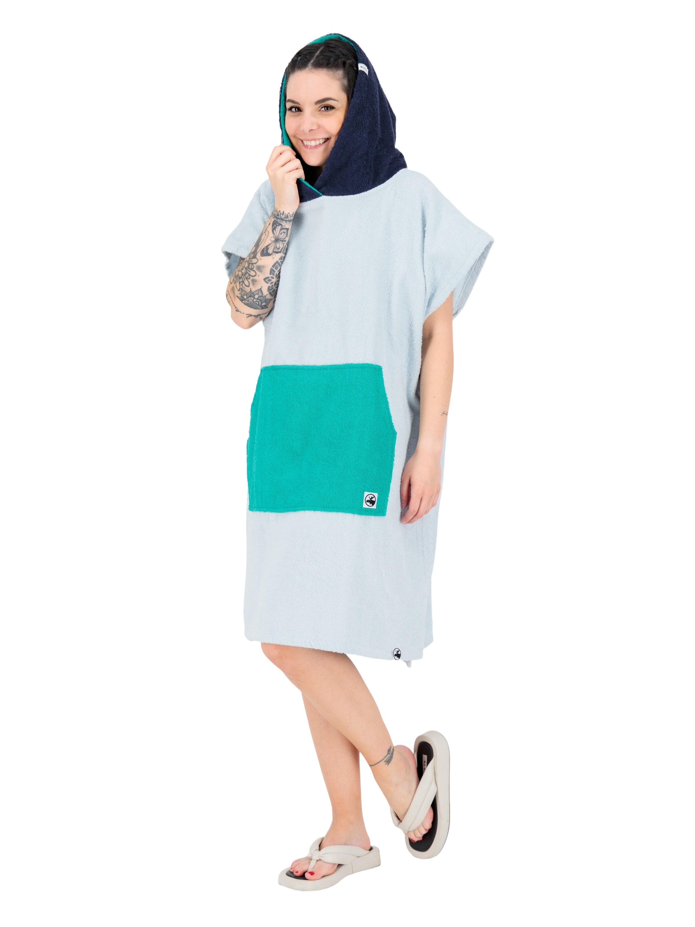 deproc Bathrobe long 'PARLEE BEACH' in Blue