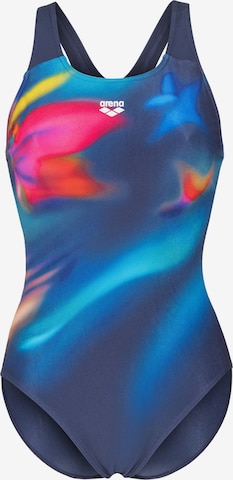 mėlyna ARENA Biustjė Maudymosi kostiumėlis 'Print Control Pro Back': priekis