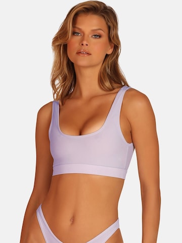 OW Collection - Soutien Bustier Top de biquíni 'HANNA' em roxo: frente