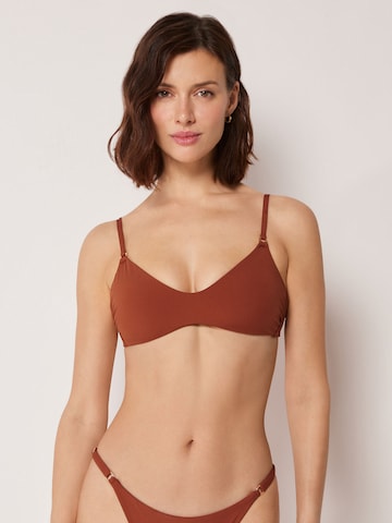 CALZEDONIA Bralette Bikini Top 'Premium Fit' in Brown: front